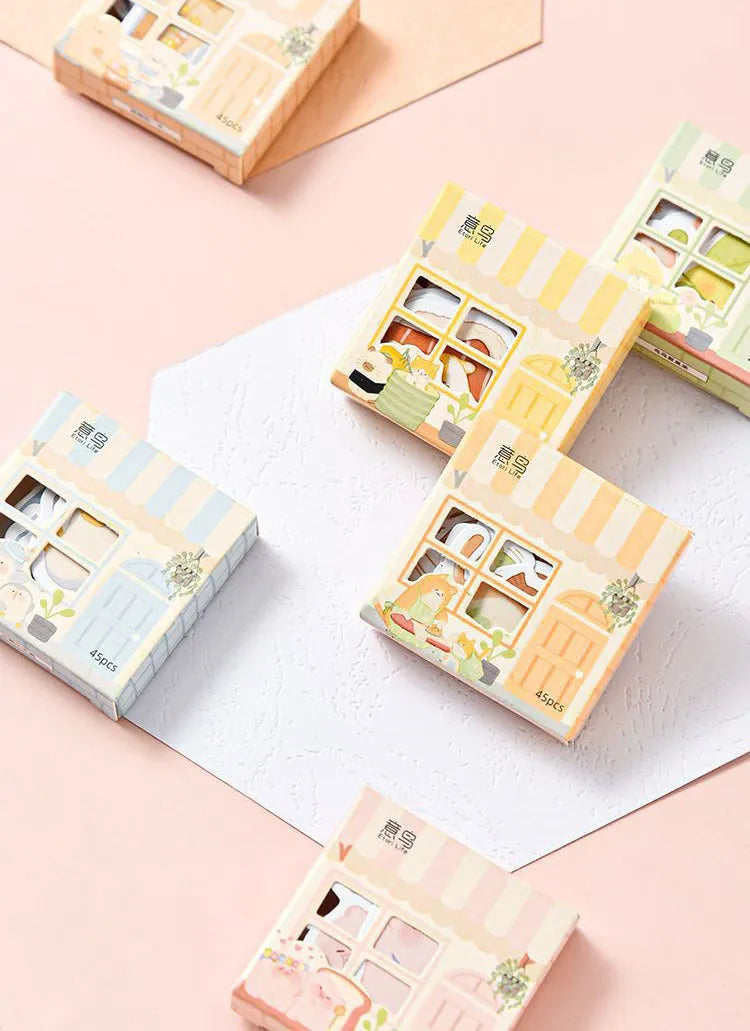 Pack of penguin-themed childish paper account stickers with widths from 20 to 50 millimetres.