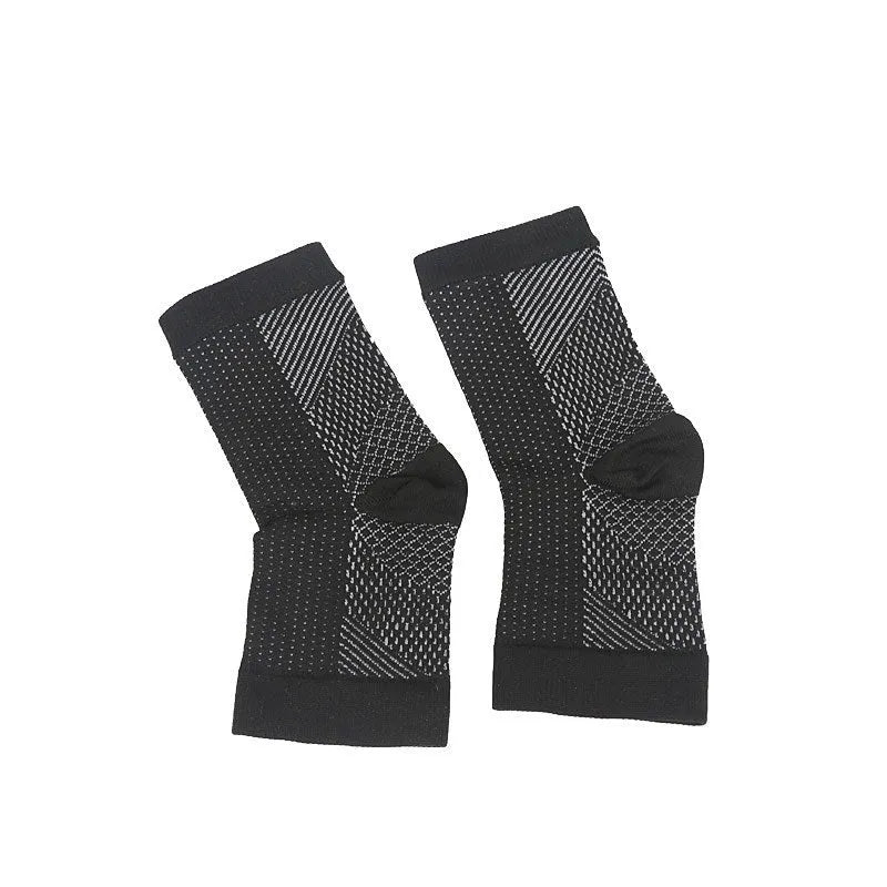 Korean-style short tube compression sports socks in black, white, copper, and skin colour.