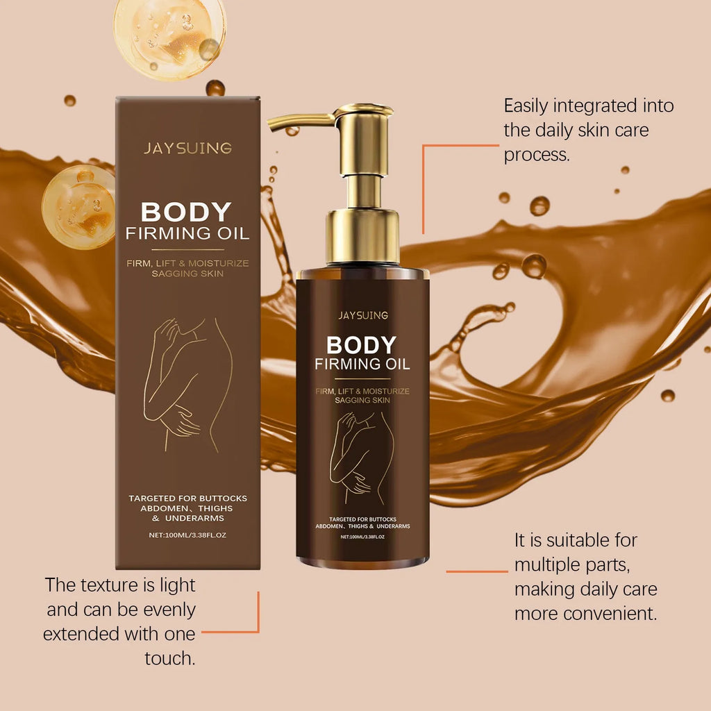 100ml bottle of nourishing firming body oil with hyaluronic acid and vitamin E
