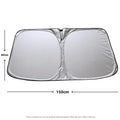 Titanium silver aluminium foil car sunshade for windscreen heat and UV protection.