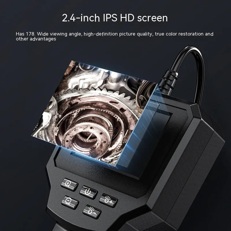 Waterproof HD inspection endoscope camera with 8mm probe and rigid cable for auto repair