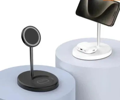 Vertical wireless charger with cooling holes for 30W fast charging of mobile phones
