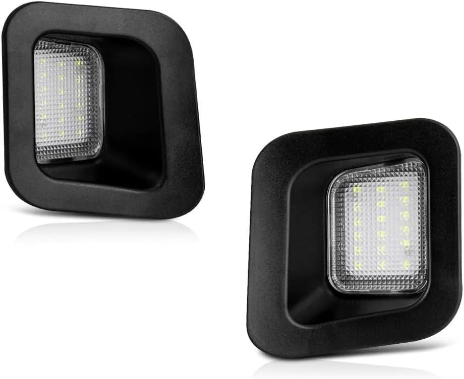Dodge Ram license plate light, 12V 5W, white 7000K, PC lens, Black Blackened or Transparent options