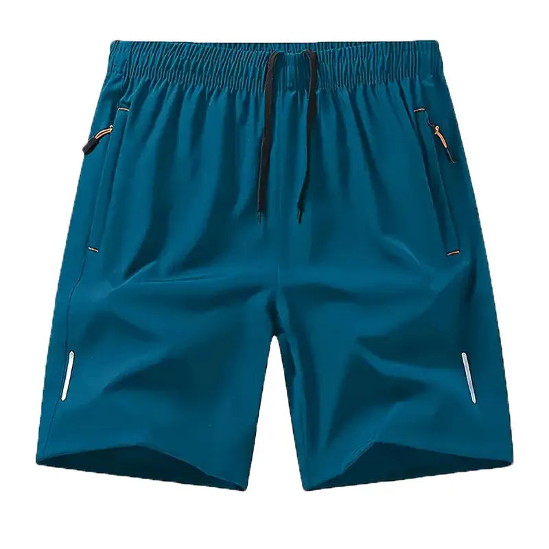 Men's loose fit basketball shorts in ice silk quick-dry fabric showing straight leg design