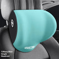 Car memory foam neck pillow in Tiffany Blue universal size for headrest support