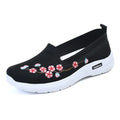 Women's embroidered floral pumps with breathable woven upper and anti-slip sole