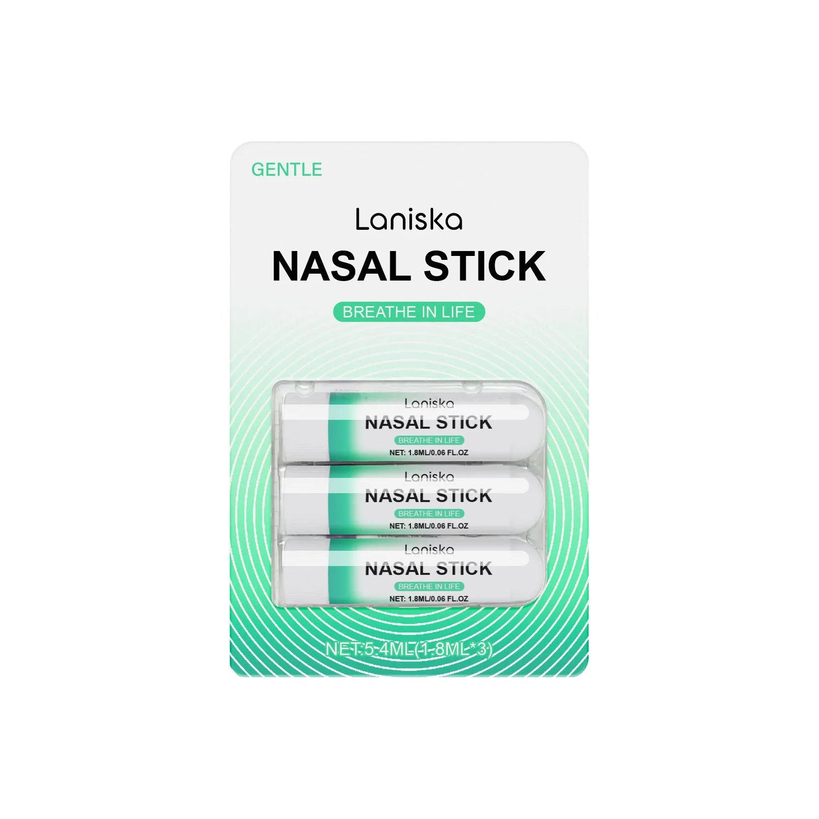 Three small 1.8ml menthol and spearmint nose spray bottles in a portable cooling set