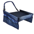 Vehicle-mounted waterproof children's toy table tray in dark blue, approximately 33 x 40 cm