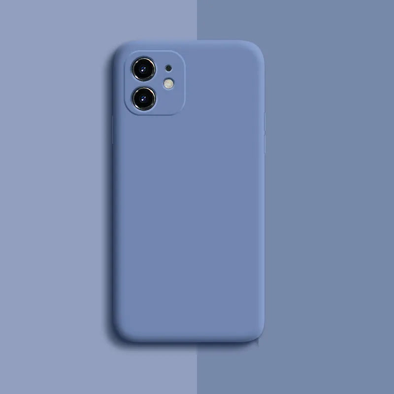 iPhone 11 Pro Max silicone case in solid colour showing front and back views