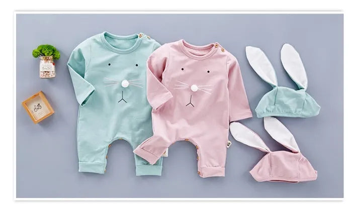 Newborn baby cotton bodysuit in green with thin fabric construction size 66cm
