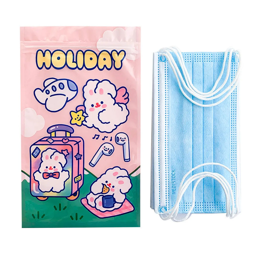 Four rabbit design packaging bags in multiple colours for snack and gift storage