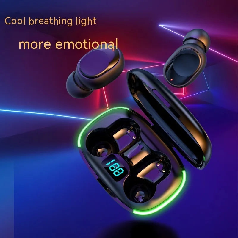Black Y80 wireless Bluetooth in-ear earphone with wireless charging capability