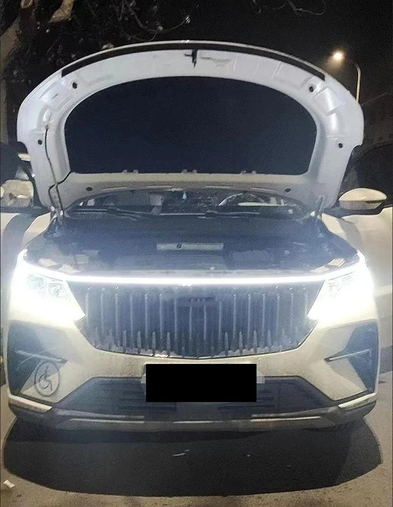 Flexible silicone car daytime running lights with start scanning effect in white, ice blue or red colours