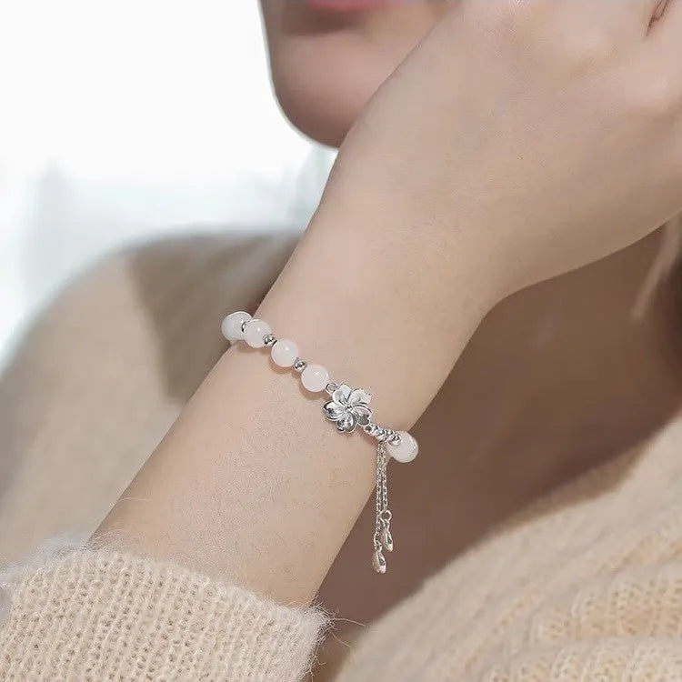 Hand-made new Chinese style bracelet with floral resin beads for couples.