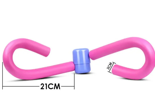 Pink PVC leg exercise machine with steel spring for thigh arm chest workouts