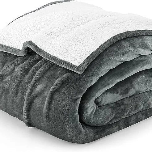 Double multi-function adjustable electric blanket in light grey cotton for bed use