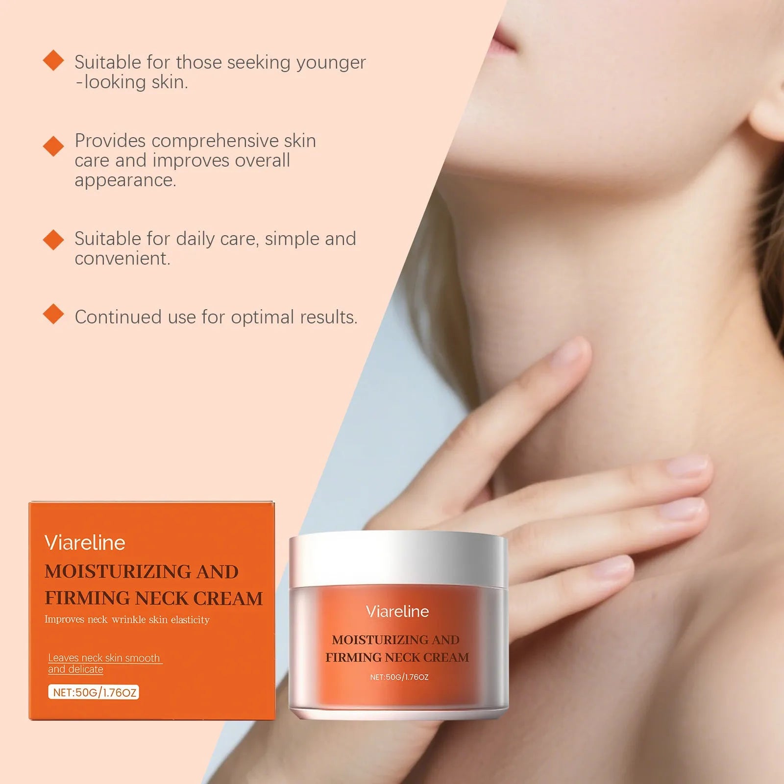 Daily neck moisturising cream 50g jar for neck and décolleté skincare