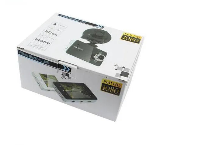 K6000 car dash cam with 120 degree wide angle lens mounted on front windshield in black finish