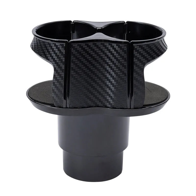 Black car double cup holder with PC main body and 12 sponge cushions for thick and thin cups