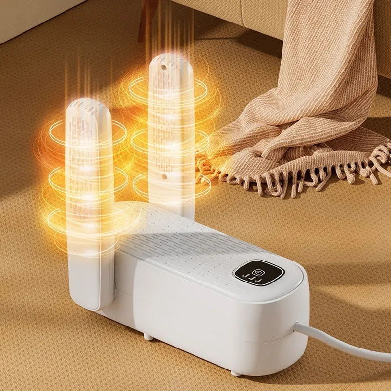 D4 intelligent automatic shoe dryer in black colour with UK plug for waterproof baking and warming footwear