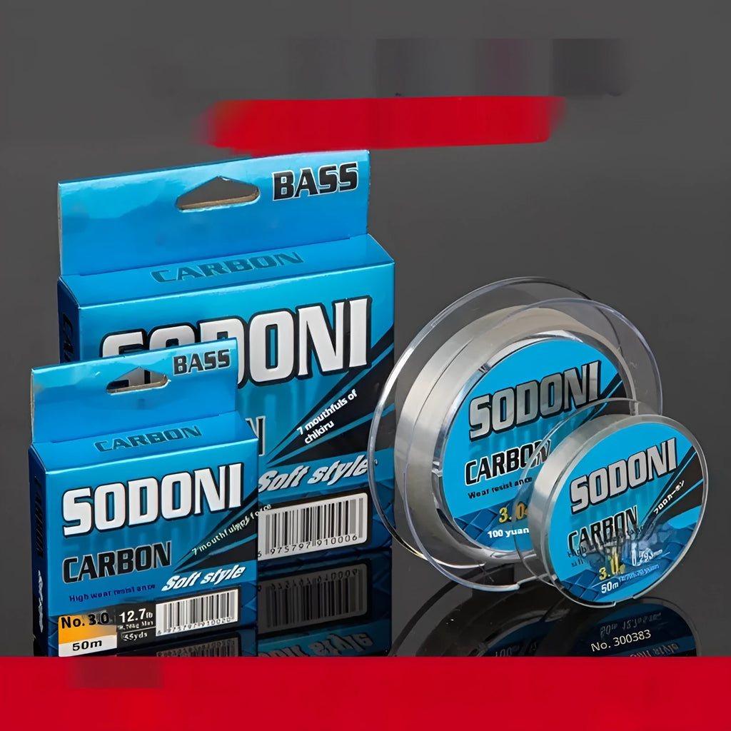 SODONI soft carbon fishing line spool 50m pack with full carbon construction, line number 06