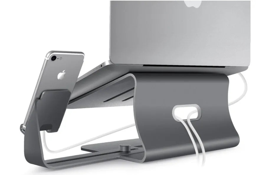 Silver desktop lazy bracket metal monitor riser 26x24x19cm on desk