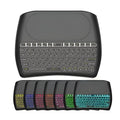 Black D8 Pro compact wireless keyboard with 78 keys and an integrated touchpad on a desk.