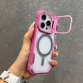 Four-corner drop-resistant airbag phone case with invisible bracket and magnetic back, compatible with iPhone 13 to 16 Pro Max