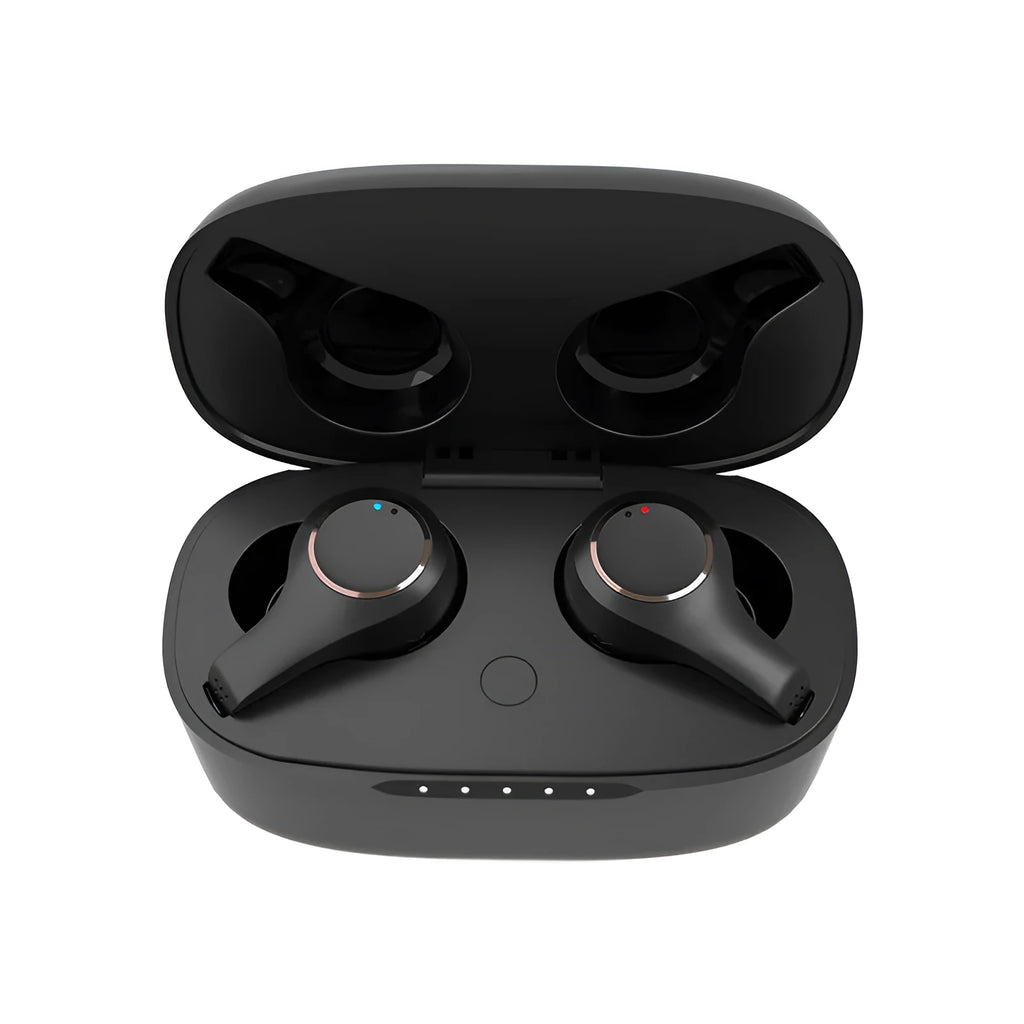 Wireless Bluetooth headset with ANC noise cancellation in black or white colour options