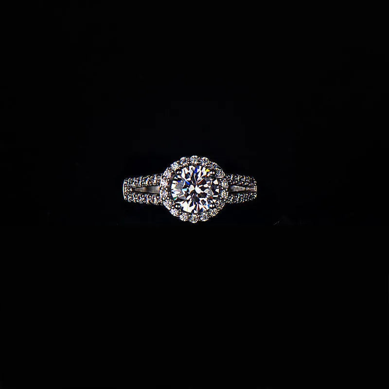 Bold big wedding ring set in platinum colour with geometric alloy inlay, bridal women's design, sizes 6 to 10