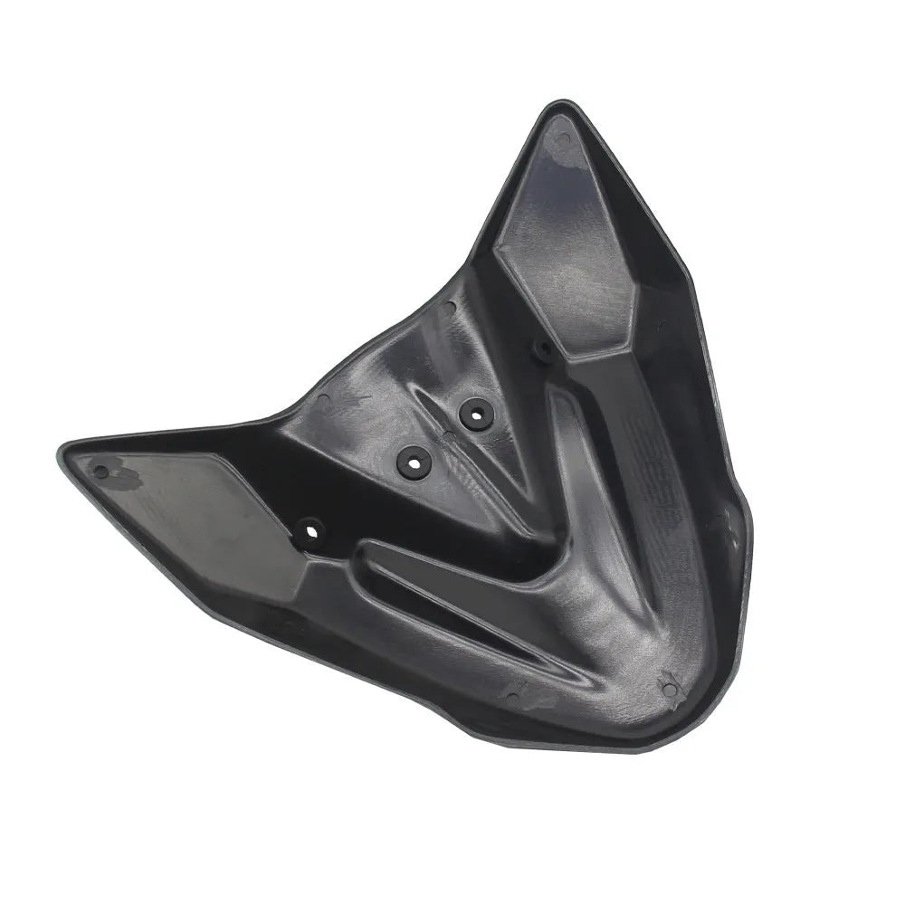 Black ABS plastic fixed front wing accessory for KTM 390 and 790 Adventure motorcycles.