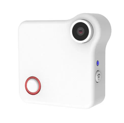 C1 CookyCam mini wireless WiFi body camera in black with clip and magnetic mount on fabric surface