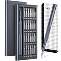 25-in-one magnetic precision screwdriver set with knurled ABS handle and chrome vanadium steel bits.