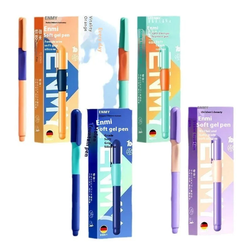 Boxed student posture correction pen in blue, green gradient, purple, or orange with ergonomic grip