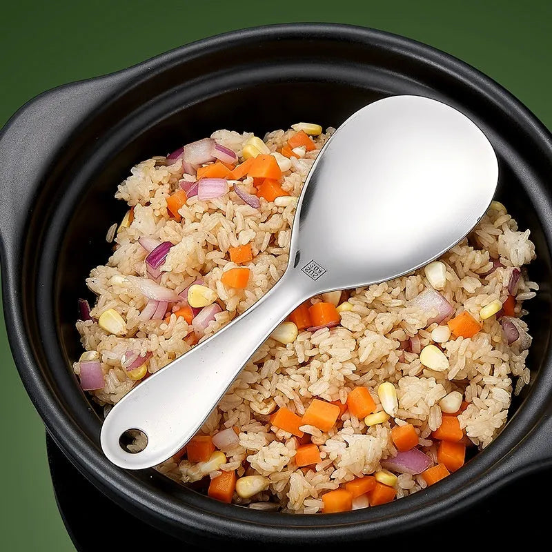 304 stainless steel thick meal spoon with simple design and sisal polished finish