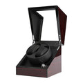 W136D-BT watch winder in red piano lacquer with transparent acrylic front, five-speed adjustment, Japan Mabuchi movement, 16x16x17.5cm
