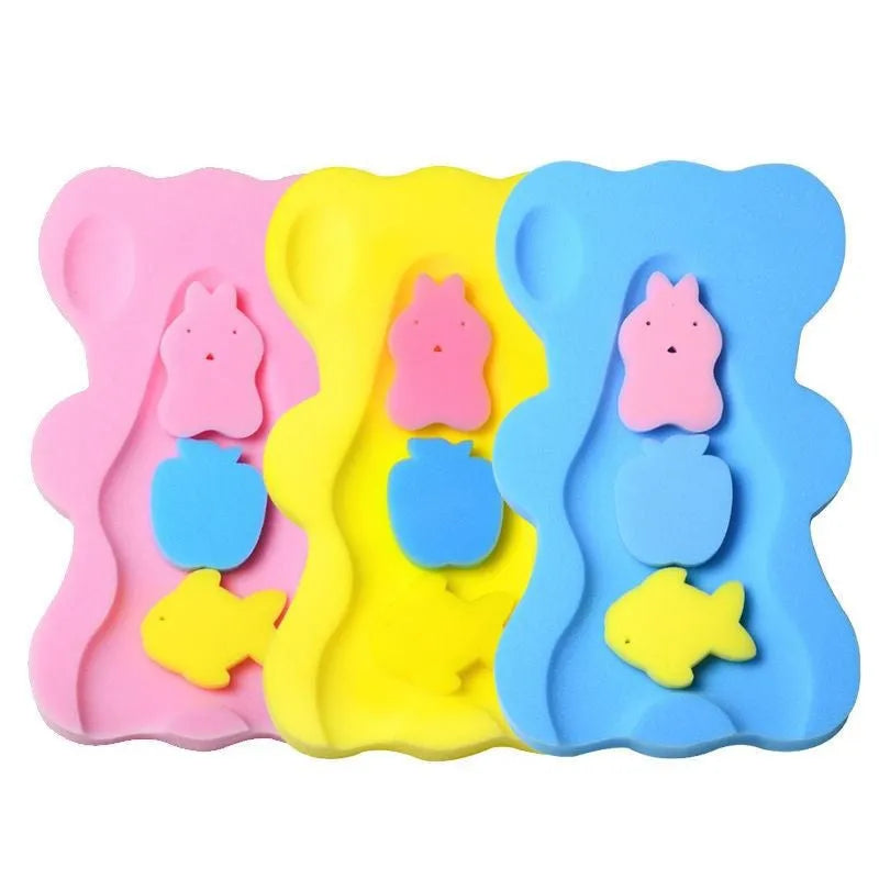 Non-slip baby bath mat in polyurethane sponge 4.7cm thick in blue colour option