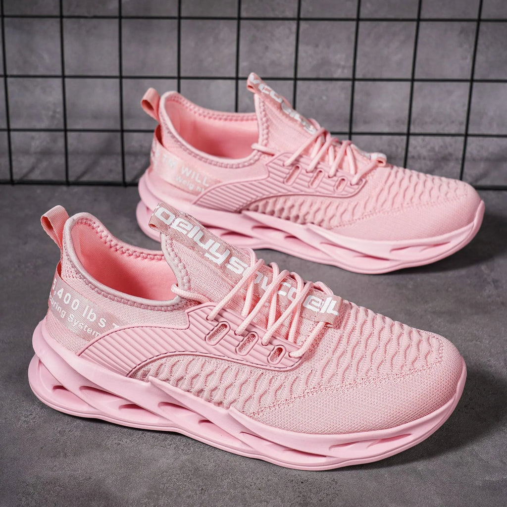 Women's FlyKnit casual shoes with mesh upper in solid colour options