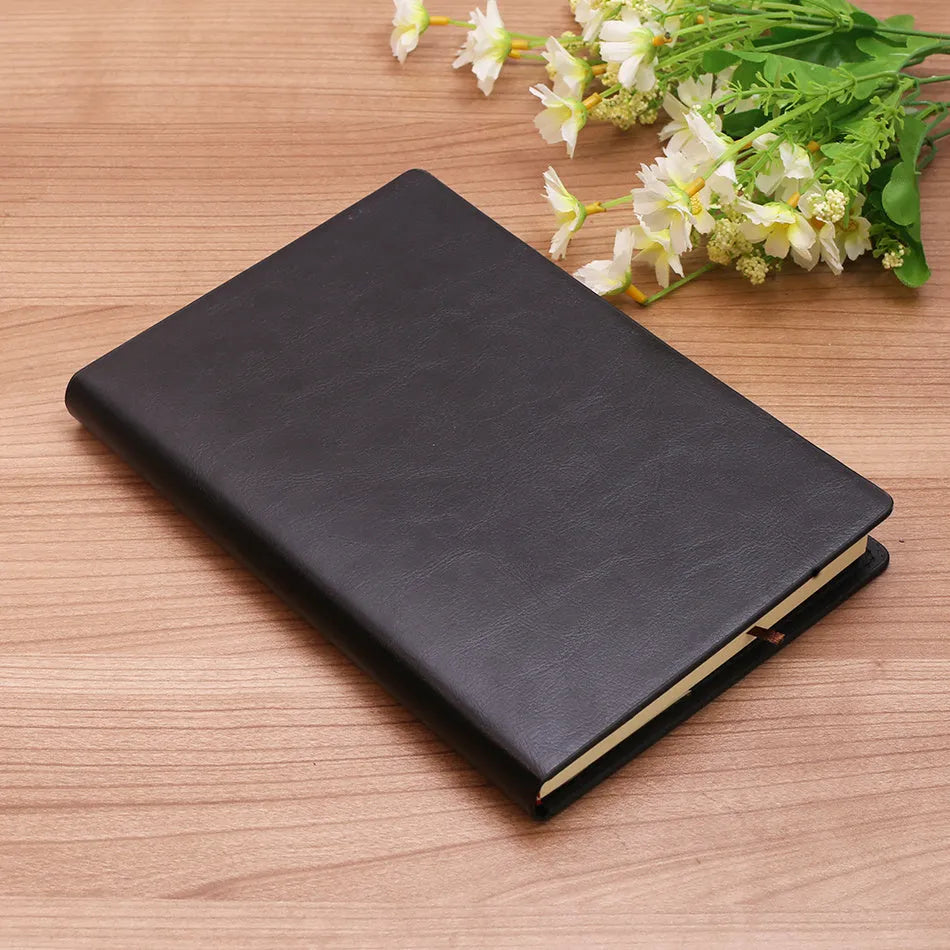 A5 business notepad with colour-changing PU cover and Dowling paper, 15 x 21.5 cm, Black
