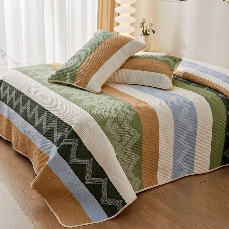 Pure cotton printed bed sheet set for 2.2 metre bed in modern simple style