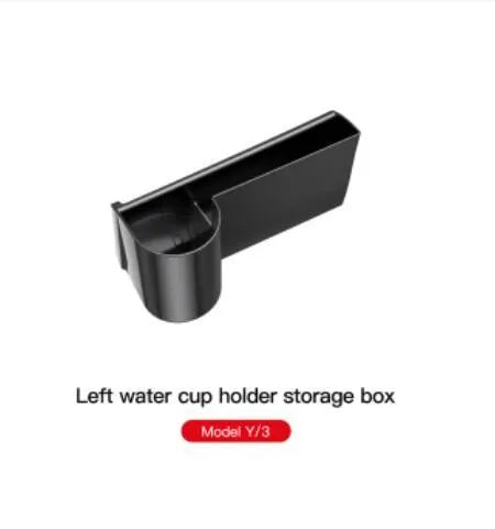Plastic water cup holder for Tesla Model 3 and Model Y dashboard with a carrying handle.