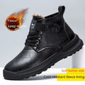 Men's black and brown Martin high-top platform boots with artificial PU uppers and rubber soles