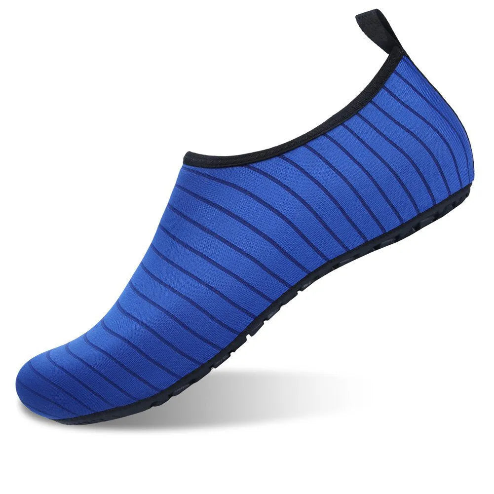 Barefoot aqua shoes with mesh upper and rubber sole for beach swim yoga, unisex adult sizes