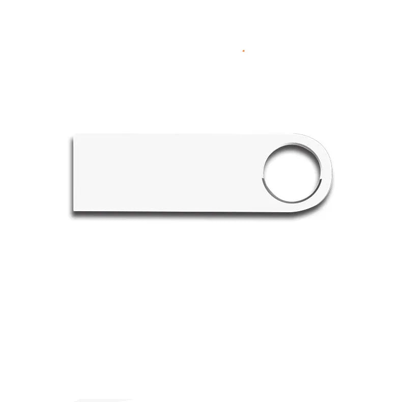 Gold metal USB 2.0 flash drive with compact rectangular shape on light background