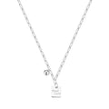 Good Lucky titanium steel necklace 18cm chain with alloy letter pendant in White K colour