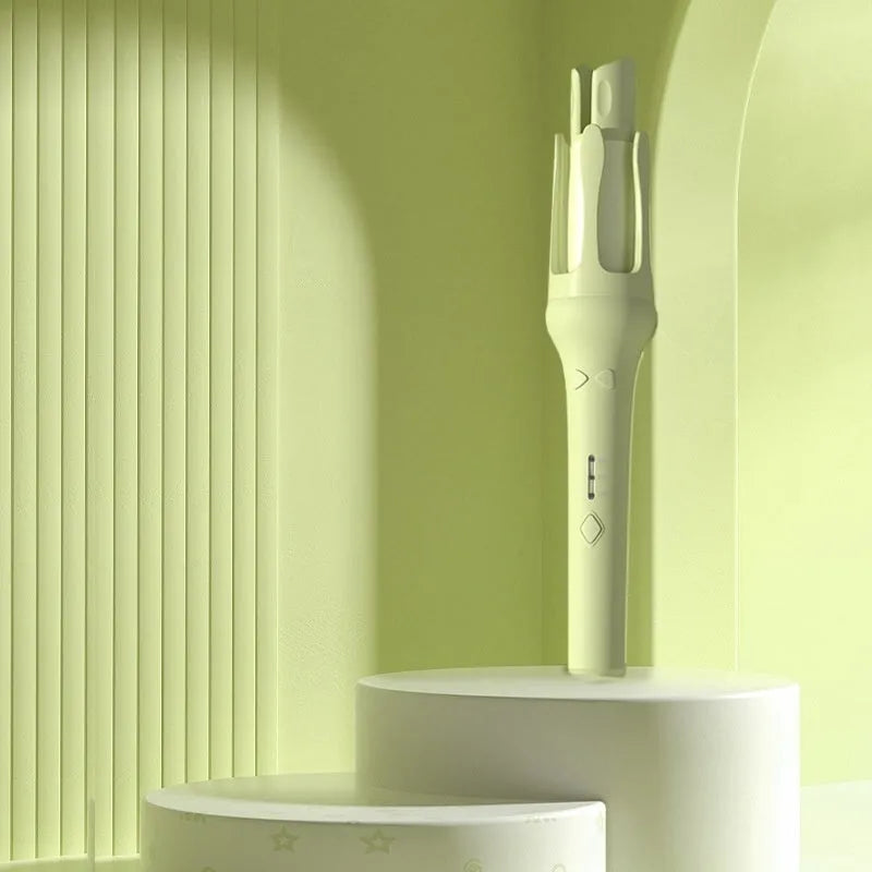 Automatic hair curler with 32mm ceramic barrel in a choice of colours including beige and pink.