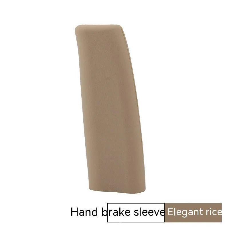 Silicone handbrake sleeve in five colour options showing universal fit for car interiors