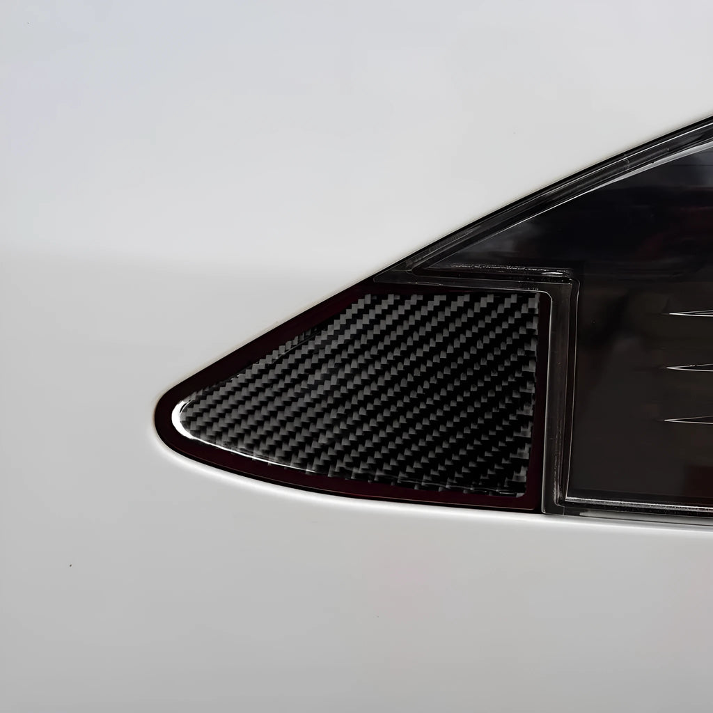 Carbon fibre decorative sticker for covering a USB charging port panel, showing the 3M adhesive backing.