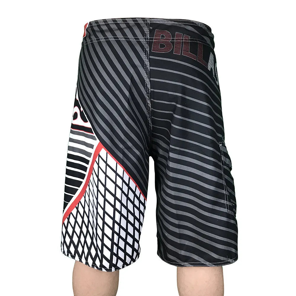 Men's quick-drying polyester fibre surf pants available in Blue, Green, and Red, sizes 30 to 38