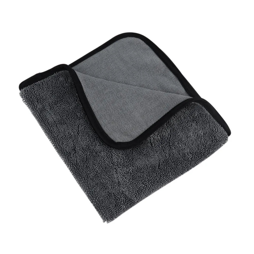 Grey microfiber car wash towel measuring 40x40cm for automobile cleaning